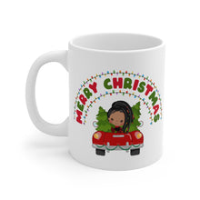 Load image into Gallery viewer, Braided Black Girl Merry Christmas Mug
