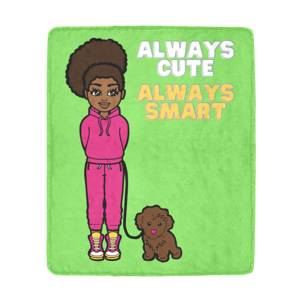 Always Cute Always Smart Blanket (Lime)