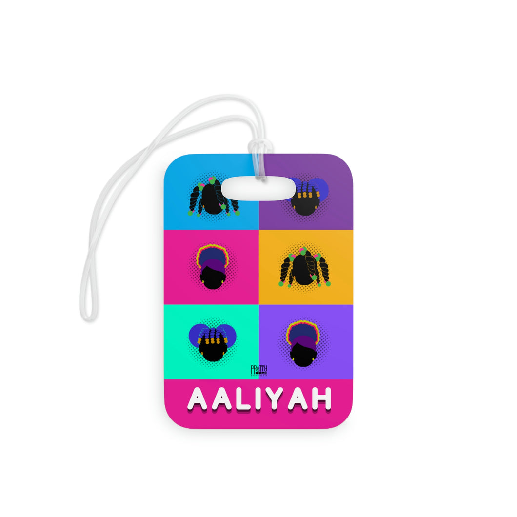 Color Block Girls Personalized Luggage Tag