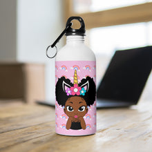 Load image into Gallery viewer, Unicorn Rainbow Puff Girl Water Bottle
