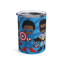 Load image into Gallery viewer, Black Boy Superhero 10oz Tumbler (Dark Blue)
