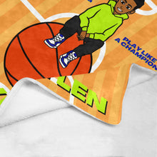 Load image into Gallery viewer, Black Boy Basketball Personalized Blanket
