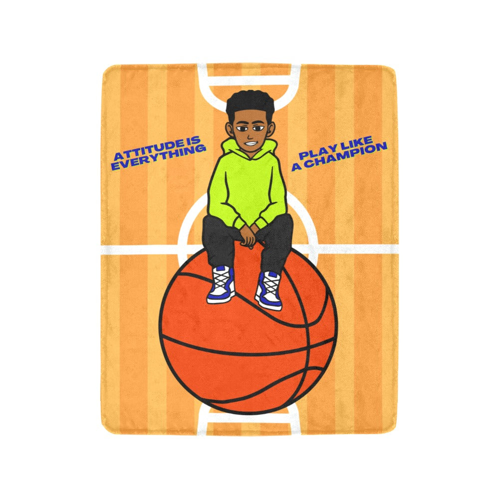 Black Boy Basketball Blanket