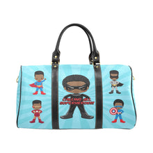 Load image into Gallery viewer, Black Boy Superhero Travel Bag (Light Blue)
