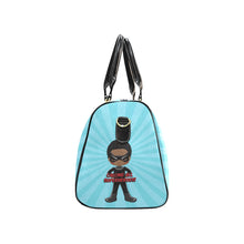 Load image into Gallery viewer, Black Boy Superhero Travel Bag (Light Blue)
