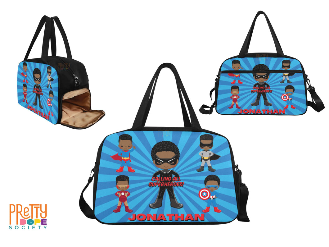 Black Boy Superhero Bag - Personalized