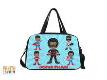 Load image into Gallery viewer, Black Boy Superhero Bag - Personalized
