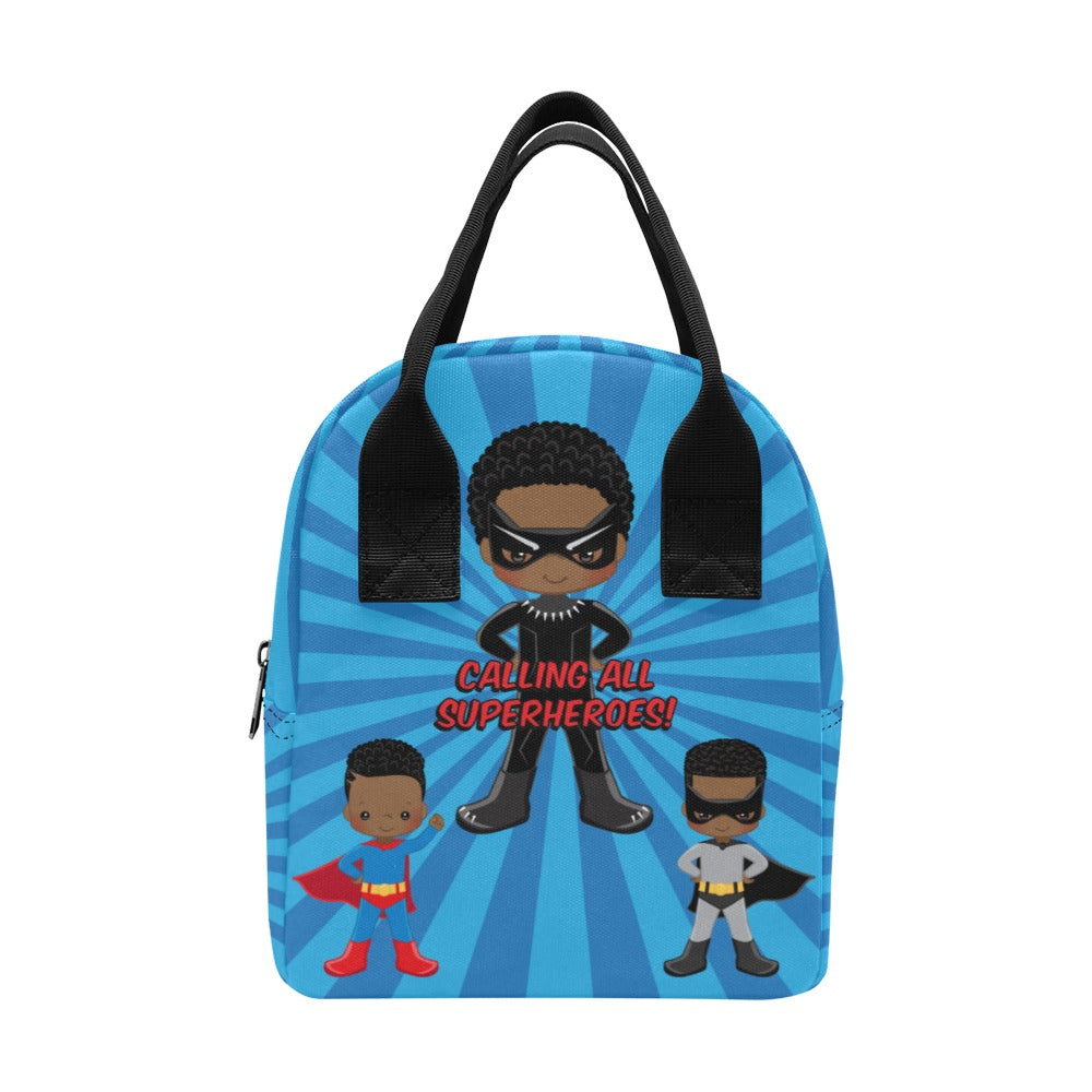 Black Boy Superhero Lunch Bag