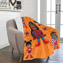 Load image into Gallery viewer, Black Girl Superhero Blanket (Orange)
