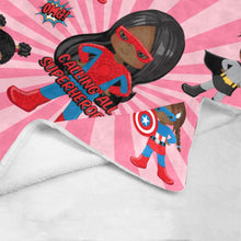 Load image into Gallery viewer, Black Girl Superhero Blanket (Pink)
