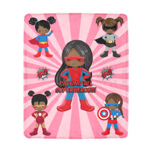 Load image into Gallery viewer, Black Girl Superhero Blanket (Pink)

