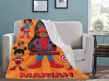 Load image into Gallery viewer, Black Girl Superhero Personalized Blanket
