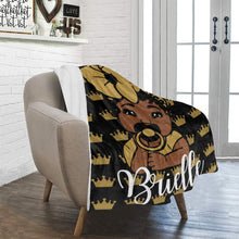 Load image into Gallery viewer, Black and Gold Crown Baby Girl Personalized Blanket
