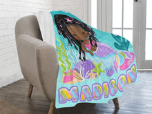 Load image into Gallery viewer, Braided Mermaid Personalized Blanket
