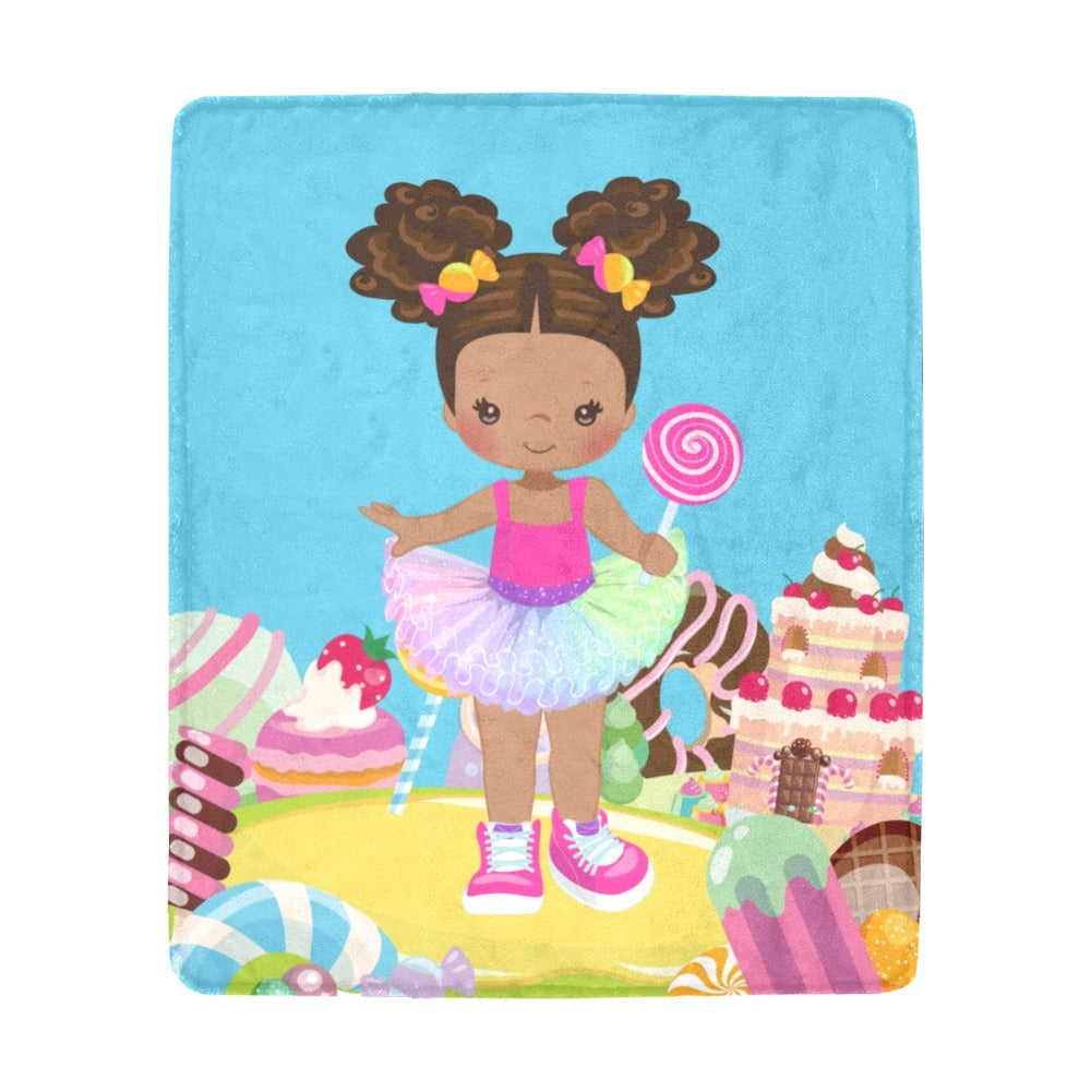 Candy Girl Afro Puff Blanket (Light Brown)