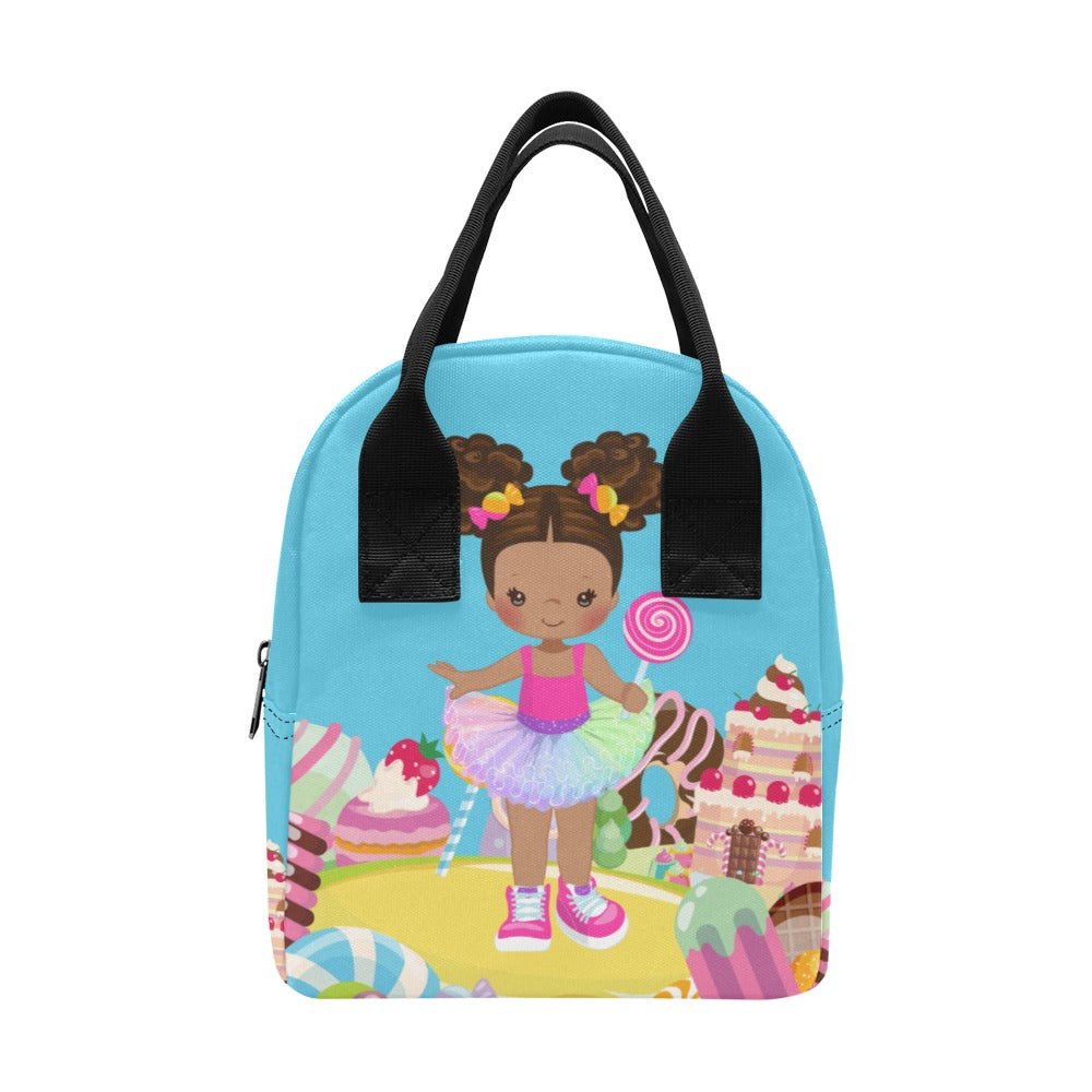 Candy Girl Afro Puff Lunch Bag (Light Brown)