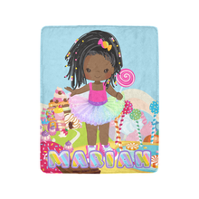 Load image into Gallery viewer, Candy Girl Braided Personalized Blanket
