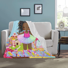 Load image into Gallery viewer, Candy Girl Braided Personalized Blanket
