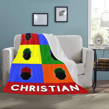 Load image into Gallery viewer, Color Block Boys Personalized Blanket
