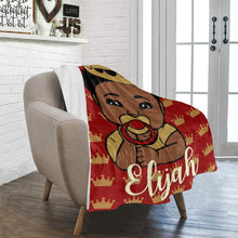 Load image into Gallery viewer, Crimson and Cream Crown Baby Boy Personalized Blanket
