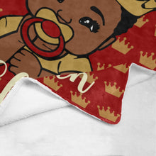 Load image into Gallery viewer, Crimson and Cream Crown Baby Boy Personalized Blanket

