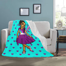 Load image into Gallery viewer, Girls Rule The World Blanket (Blue)
