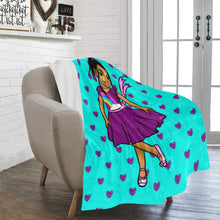 Load image into Gallery viewer, Girls Rule The World Blanket (Blue)
