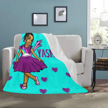 Load image into Gallery viewer, Girls Rule The World Personalized Blanket (Blue)
