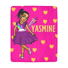 Load image into Gallery viewer, Girls Rule The World Personalized Blanket (Pink)

