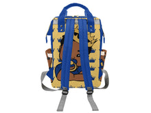 Load image into Gallery viewer, Gold and Royal Blue Crown Black Boy Personalized Diaper Bag
