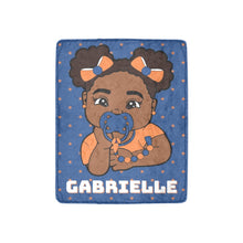 Load image into Gallery viewer, Blue and Orange Baby Girl Blanket
