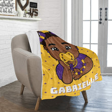 Load image into Gallery viewer, Gold and Purple Baby Girl Blanket
