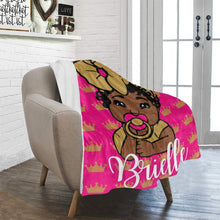 Load image into Gallery viewer, Hot Pink and Gold Crown Baby Girl Personalized Blanket

