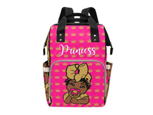 Load image into Gallery viewer, Hot Pink and Gold Crown Princess Diaper Bag
