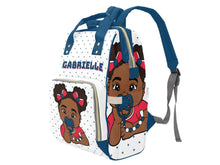 Load image into Gallery viewer, White &amp; Blue Baby Girl Diaper Bag
