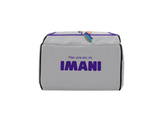 Load image into Gallery viewer, Personalized Gray, Teal, &amp; Purple Basketball Girl Diaper Bag
