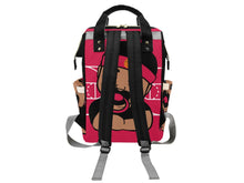 Load image into Gallery viewer, Personalized Red and Black Basketball Boy Diaper Bag
