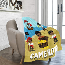 Load image into Gallery viewer, Pirate Boys Personalized Blanket
