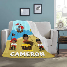 Load image into Gallery viewer, Pirate Boys Personalized Blanket
