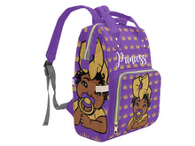 Load image into Gallery viewer, Purple and Gold Crown Princess Diaper Bag
