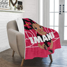 Load image into Gallery viewer, Red and Black Basketball Personalized Baby Girl Blanket
