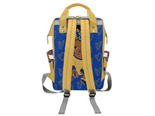 Load image into Gallery viewer, Royal Blue and Gold Headwrap Baby Girl Diaper Bag
