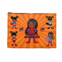 Load image into Gallery viewer, Black Girl Superhero Accessory Pouch (Orange)
