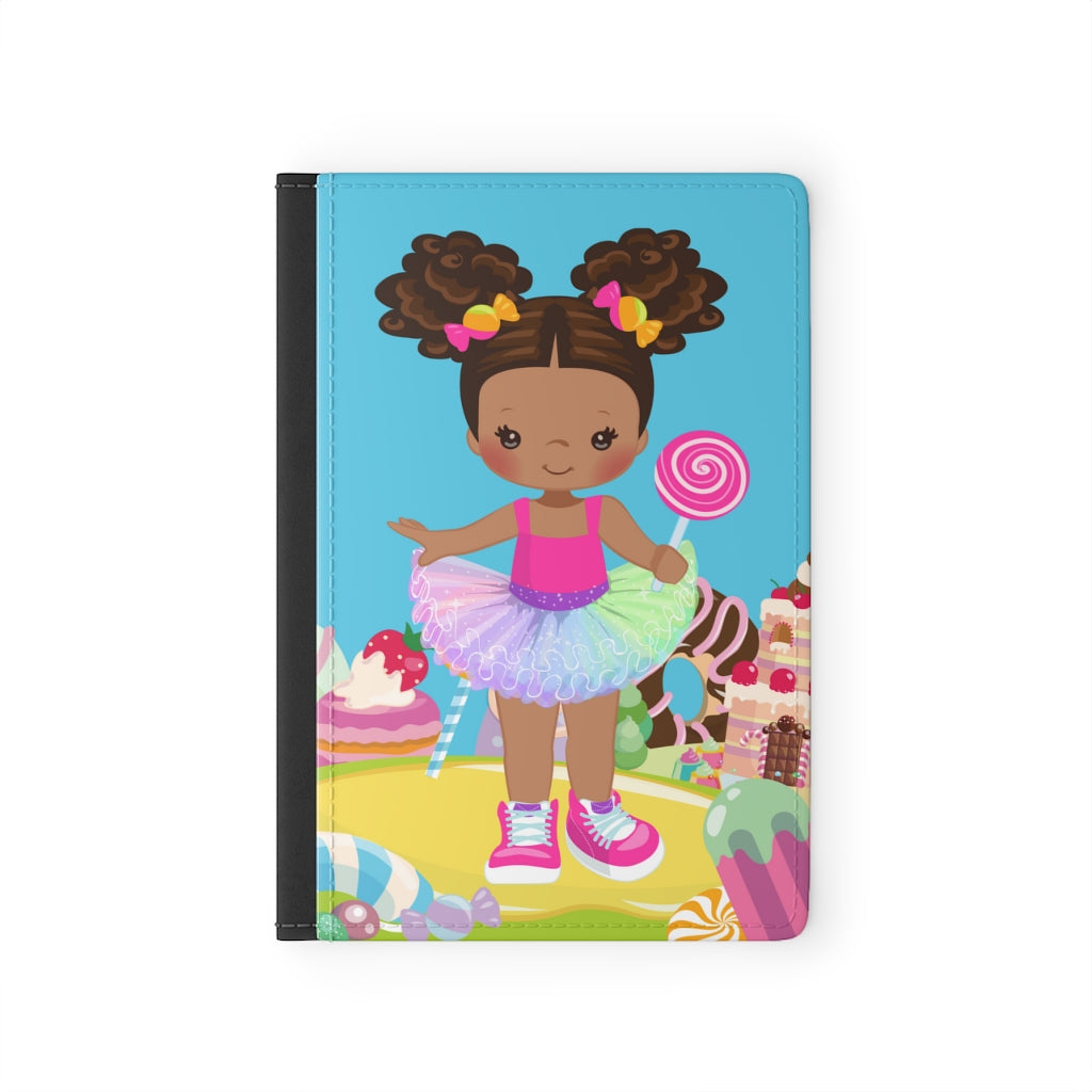 Candy Girl Afro Puff Passport Cover (Light Brown)