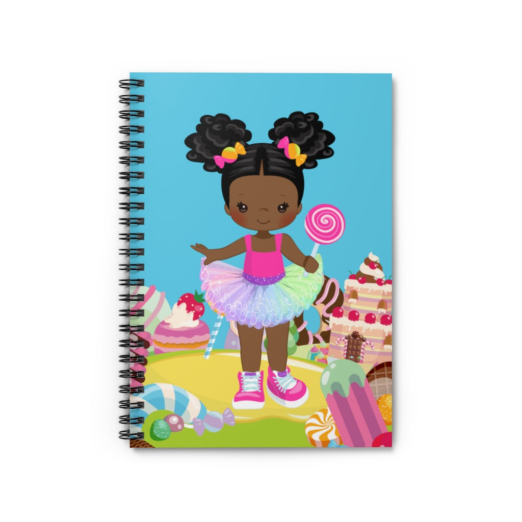 Candy Girl Afro Puff Spiral Notebook