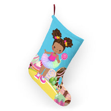 Load image into Gallery viewer, Candy Girl Afro Puff Christmas Stocking (Light Brown)
