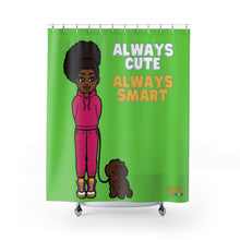 Load image into Gallery viewer, Always Cute Always Smart Shower Curtain (Lime)
