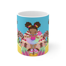 Load image into Gallery viewer, Candy Girl Afro Puff 11oz Mug (Light Brown)
