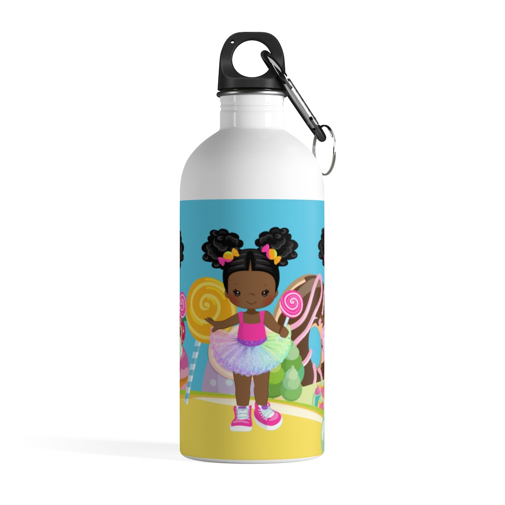 Candy Girl Afro Puff Water Bottle