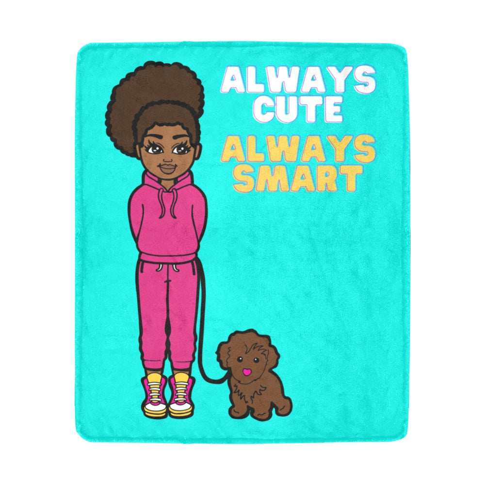 Always Cute Always Smart Blanket (Blue)